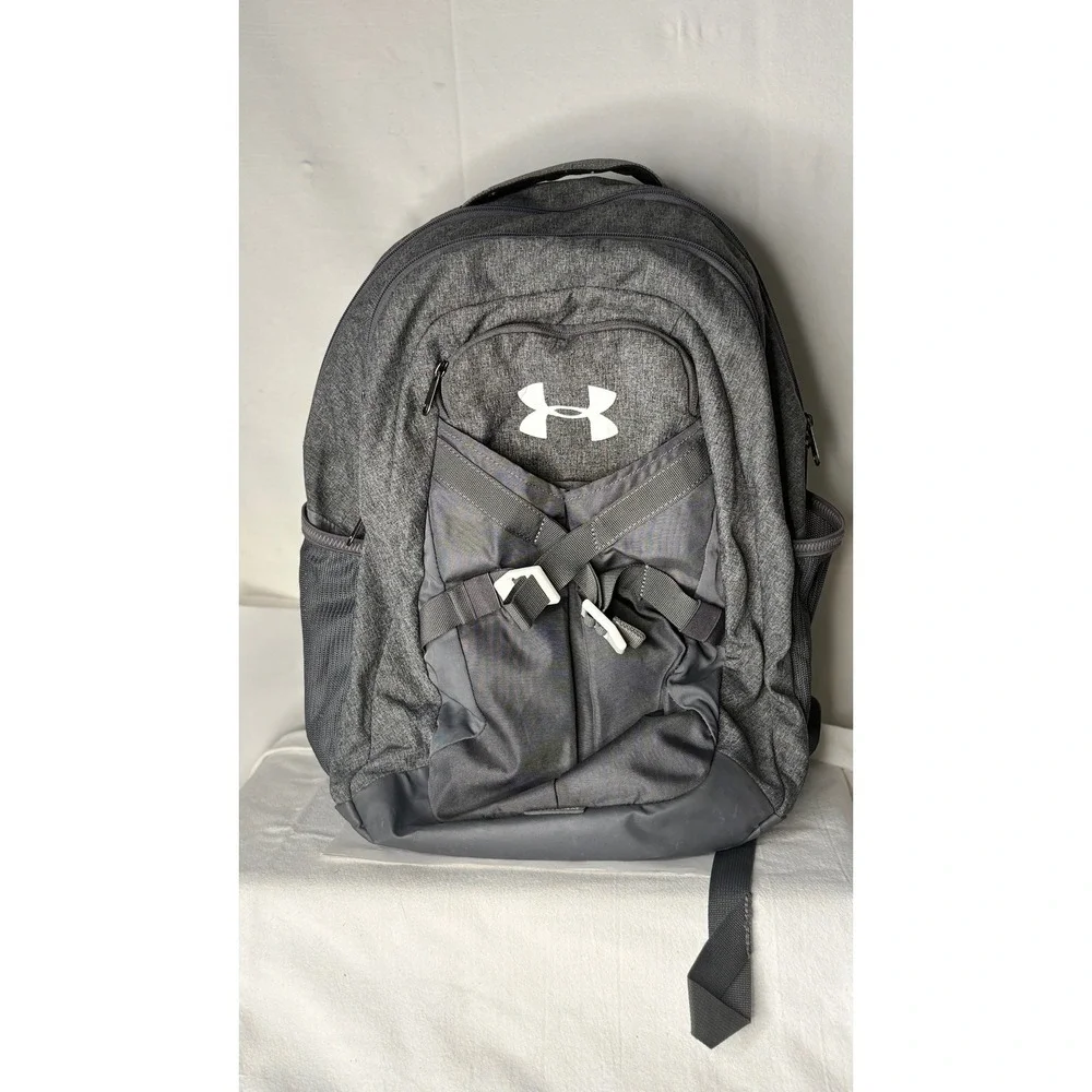 Under Armour Heather Grey Athletic Backpack Multi-Pocket School Gym Bag